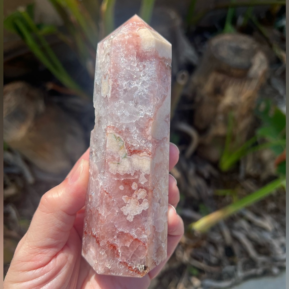 Brazilian Pink Amethyst Purple Flower Agate Tower